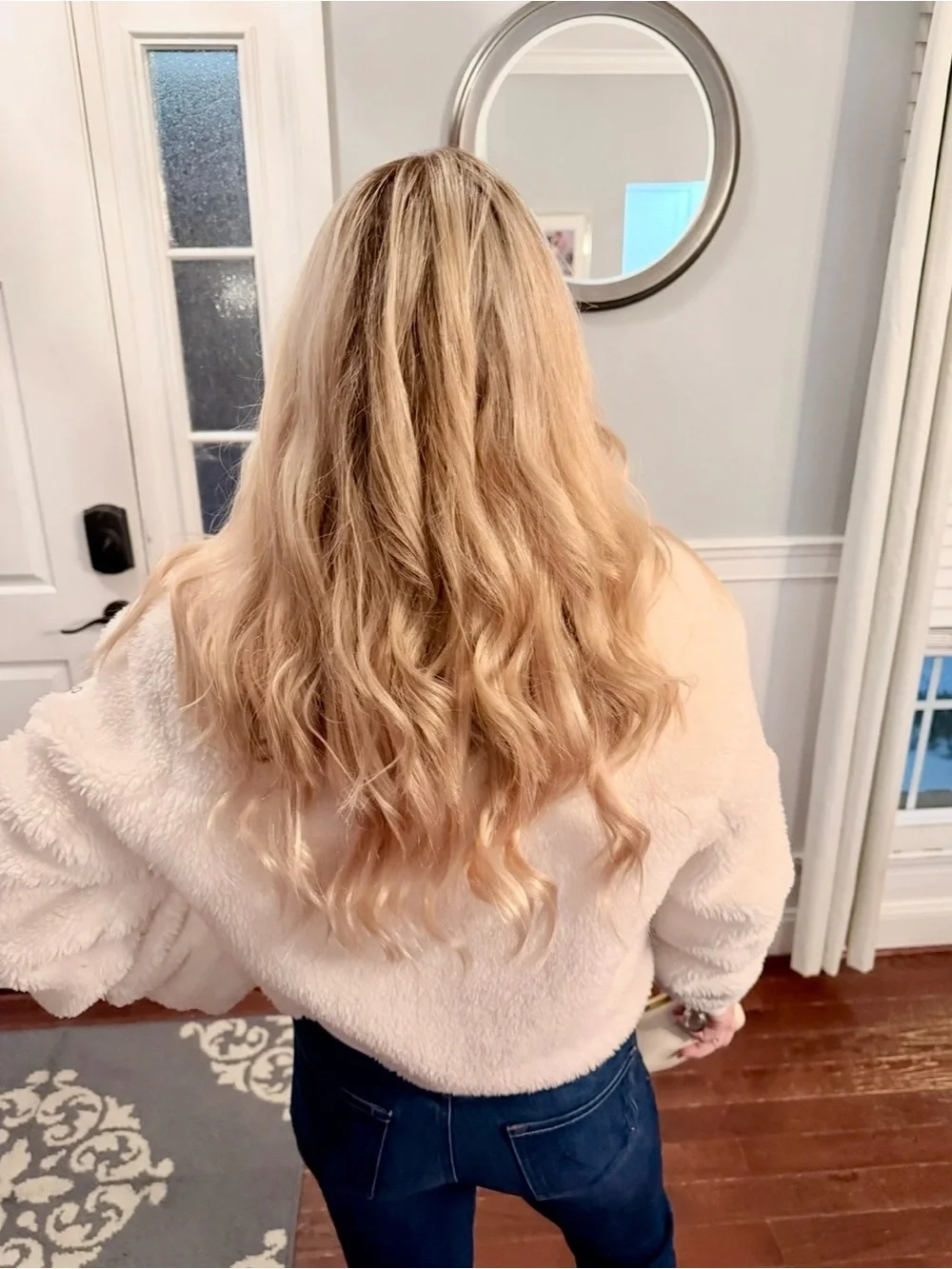 Luxy blonde halo hair extension